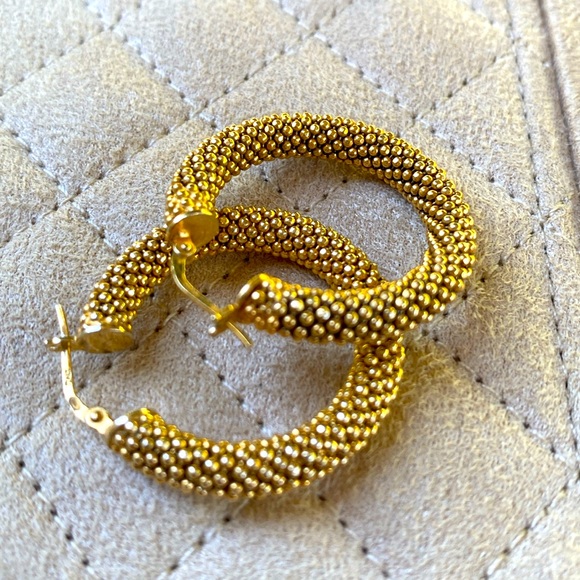 14K Gold over SS Earring Hoops - Picture 1 of 6